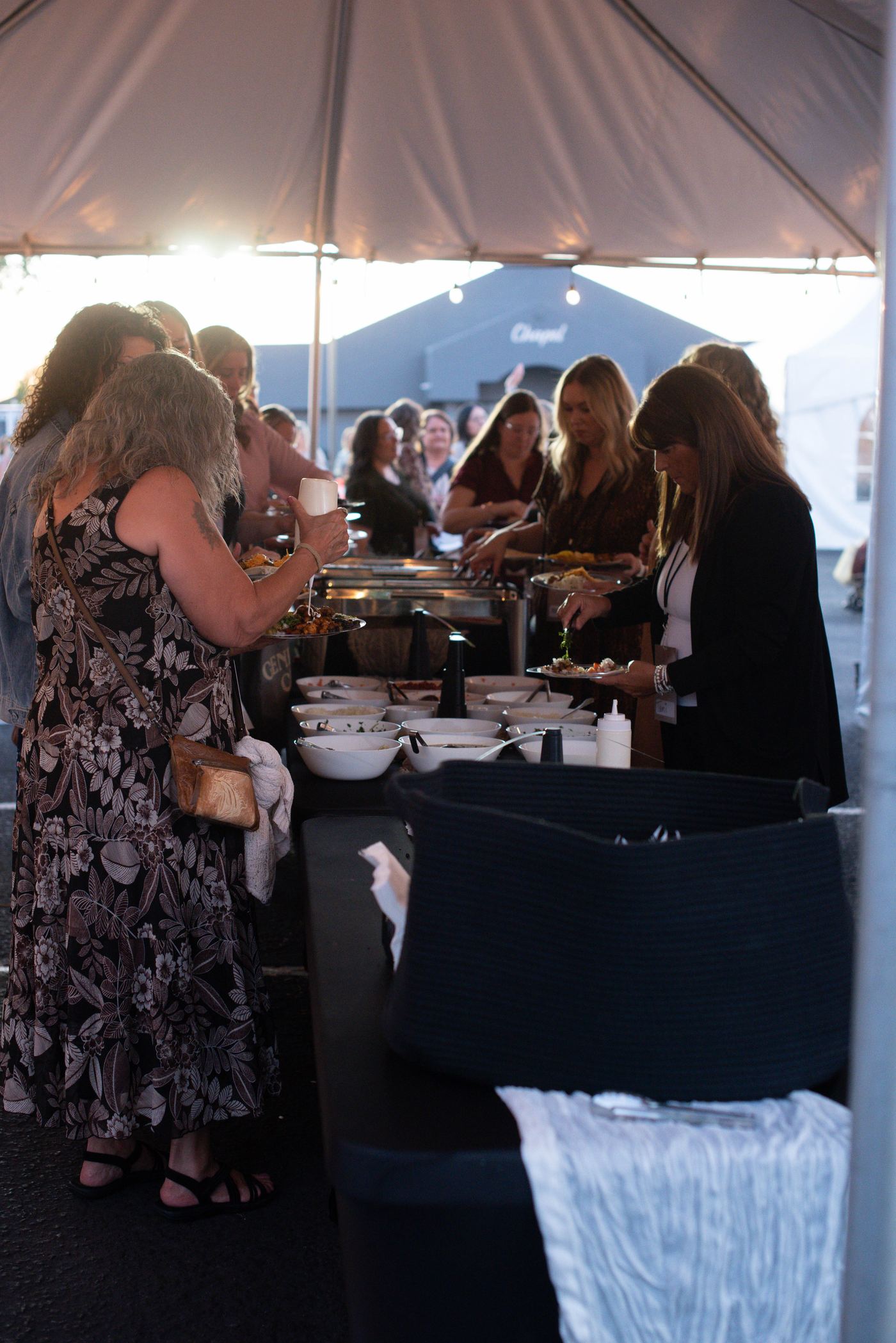 Long table set for a harvest dinner in Queen Creek, Arizona